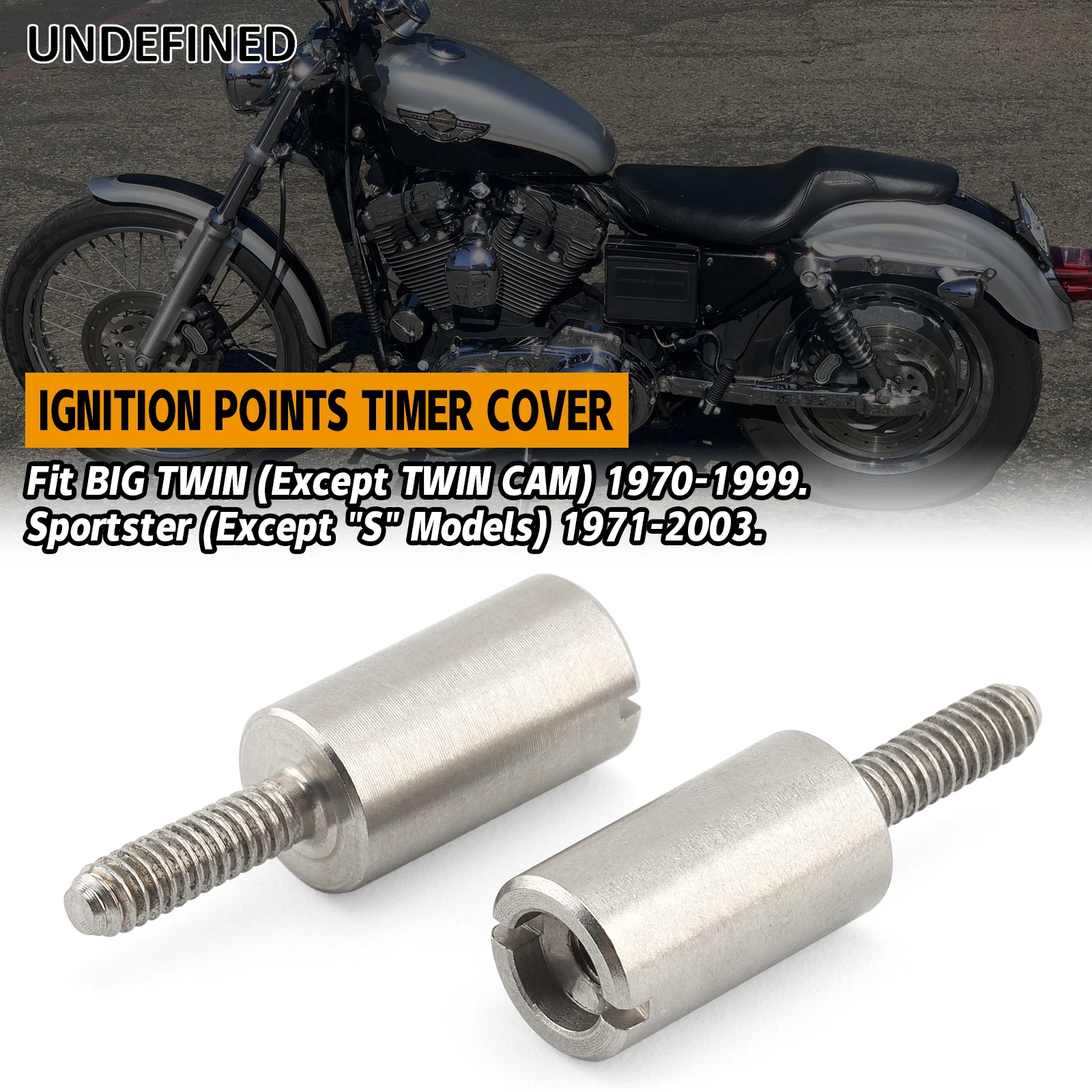 

Stainless Steel Ignition Points Cover Timer Plate Stud Set for Harley 70-99 BIG TWIN 71-03 Sportster FL FX FX FXST FLST FXD FXR