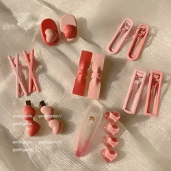 2~3Pcs Girls Pink Series Cute Side Snap Hairpin Bow Clip Lovely Sweetheart Bangs Clip Forehead Headpiece Hairpins Alligator Clip