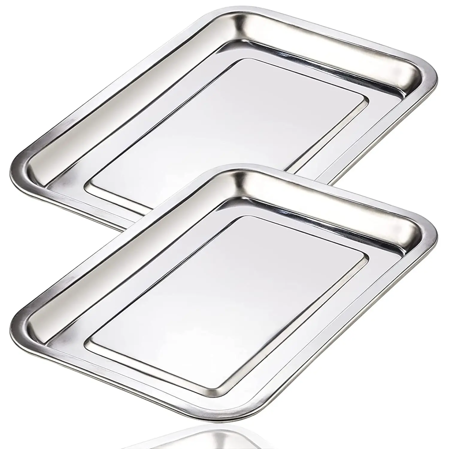 

3/2/1pcs Stainless Steel Tattoo Tray Dental Instruments Trays Disinfection Tray Nail Art Manicure Plate Buffet Presentation Tray