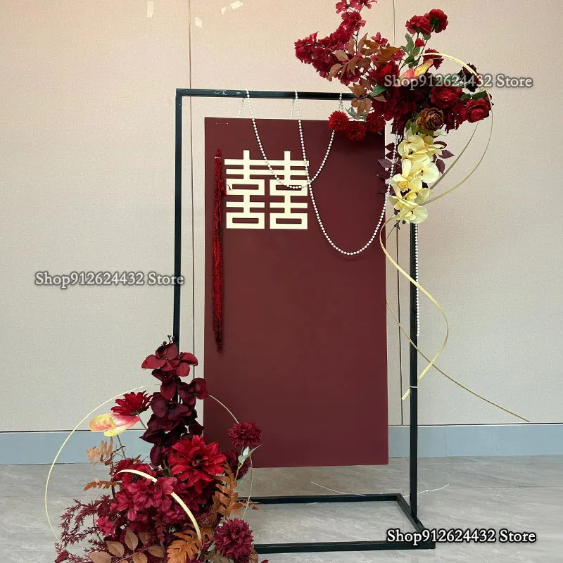 

Gold/White/Black Square Arch Shelf, Iron Square Arch Flower Stand, Wedding Props, Welcome Sign , Background Frame Decoration