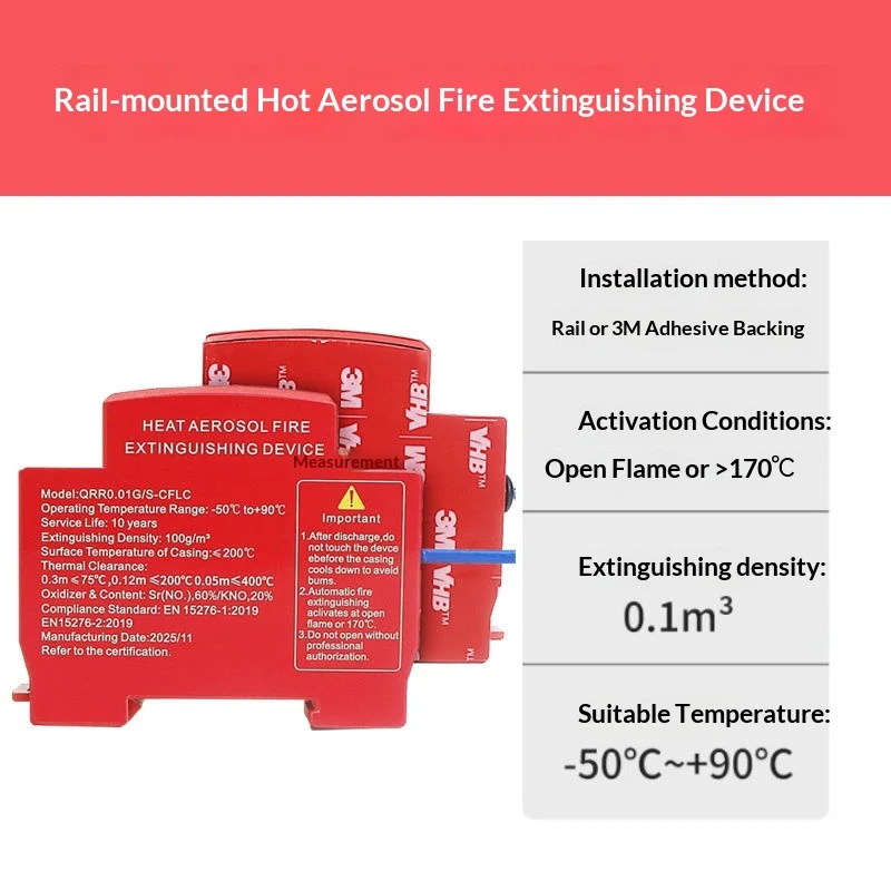 

Thermal Aerosol Fire Suppression Equipment for Fire Service, Vehicle Engine & Self-sensing Distribution Cabinet Fire Patches