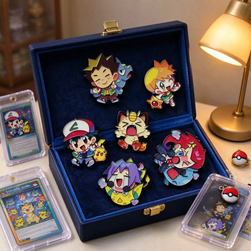 6Pcs Kawaii Chibi Fantasy Monster Enamel Pin Set Cute Cartoon Lapel Brooches Backpack Decorations Creature Badge Gift Collection