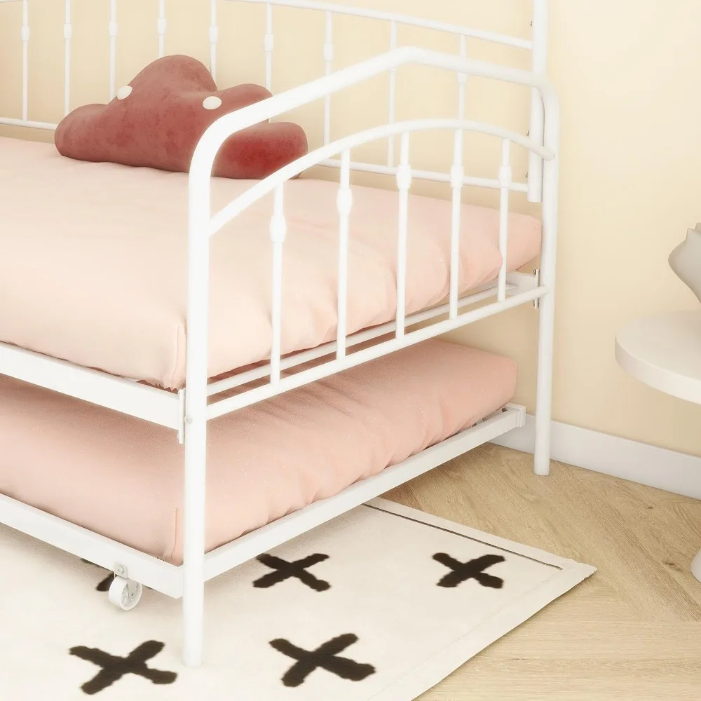 Espreguiçadeira Fox Twin com rodízio duplo, branco; Estilo elegante e simples