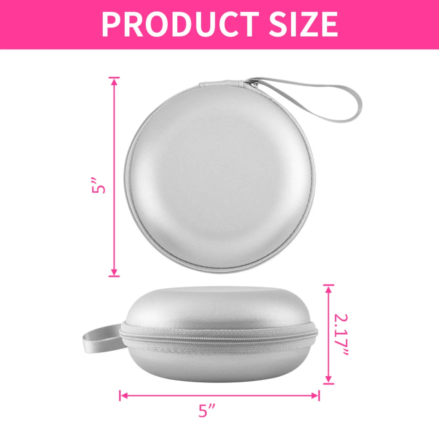 Portable Leather Makeup Mirror - Touch Dimming, Built-In Lipstick Storage, Rechargeable with Hanging Strap