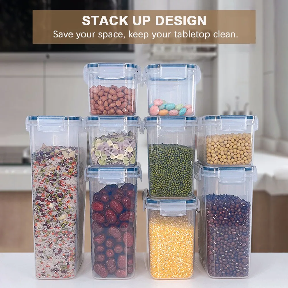 

7PCS Food Storage Containers Box Kitchen Organizer and Storage Container BPA Free Pantry Organization Jars for Spices