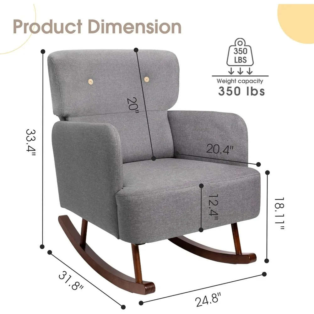 كرسي هزاز من القماش، كرسي هزاز للحضانة في الأماكن المغلقة لغرفة المعيشة، كرسي هزاز شراعية حديث #2