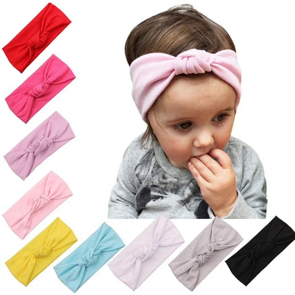 Diadema elástica con nudo para bebé, bandanas con lazo para niña recién nacida, accesorios para el cabello, 1 piezas