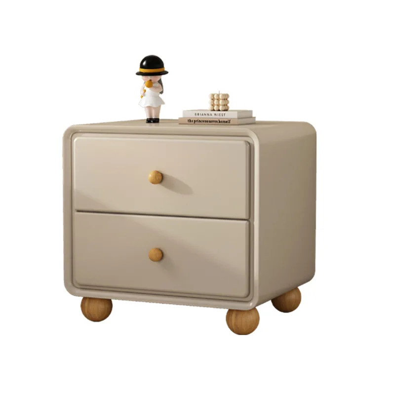 

Solid wood bedside table simple modern light luxury luxury cream home bedroom