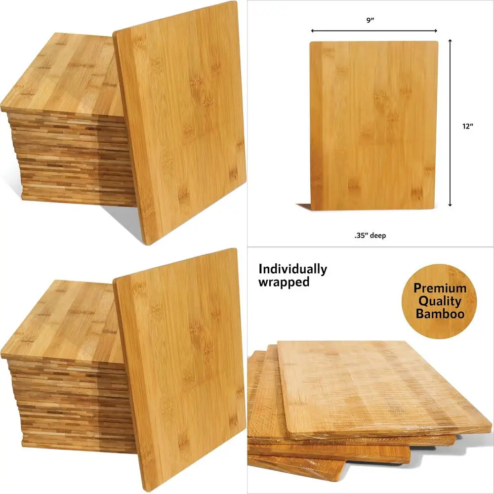 

Wholesale Bamboo Cutting Boards Set of 18, 12x9x0.35 Inches, Ideal for Kitchen & Dining, Durable and Easy Maintenance