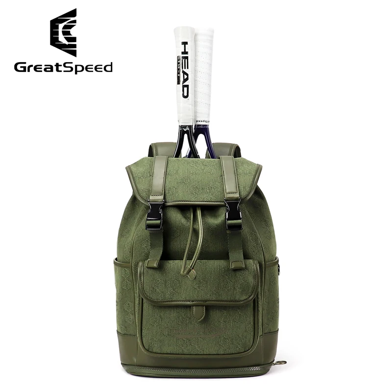 Classic Army Green RH2 Tennis Racquet Backpack Unique Design Men Women Badminton Tennis Racket Bag Gym Sporting Shoulder Bags