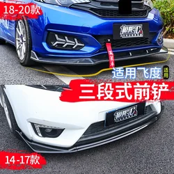 Front Bumper Splitter Lip Diffuser Spoiler Skirt Body Kit Decorative Strip Shovel for Honda Fit Jazz 2014 15 16 17 18 19 20