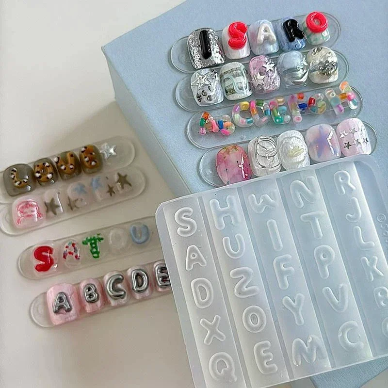 Resin Art Templates Free - Silicone Alphabet Nail Art Mold Non