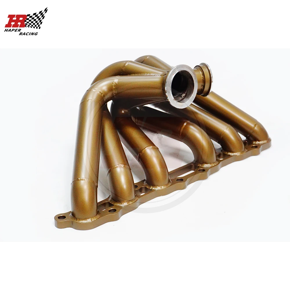 HP RACING SS304 3mm Steam Pipe  Ceramic Coating 3.0‘’ V band Turbo Manifold  For Mk4 Le xus GS300 2JZGE To yo ta Supra