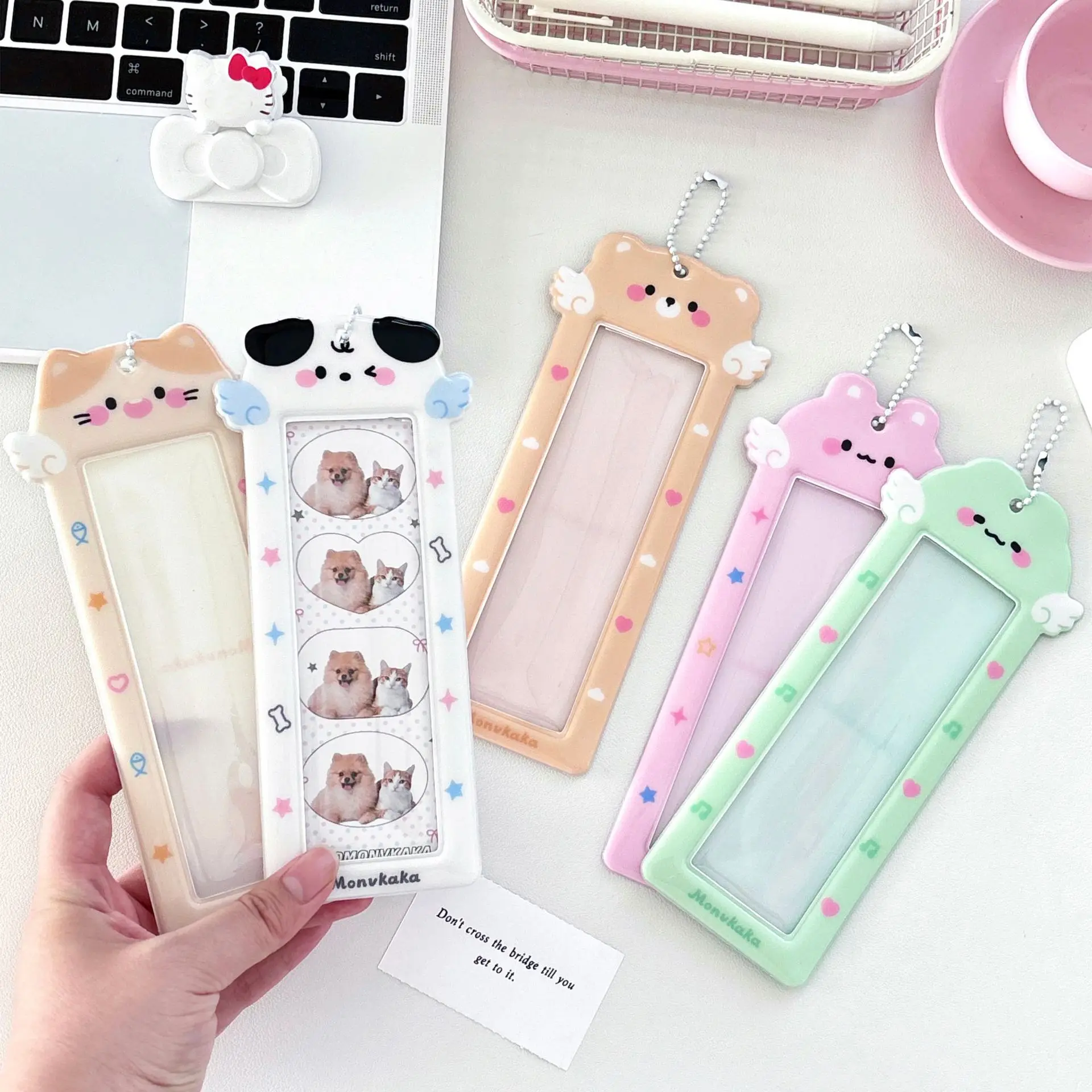 PVC Cartoon Wings Photo Booth Frames - Colorful Photo Booth Album for 2X6 Inch Photo Strips Wedding Album 2 X 6 Bookmark Holder