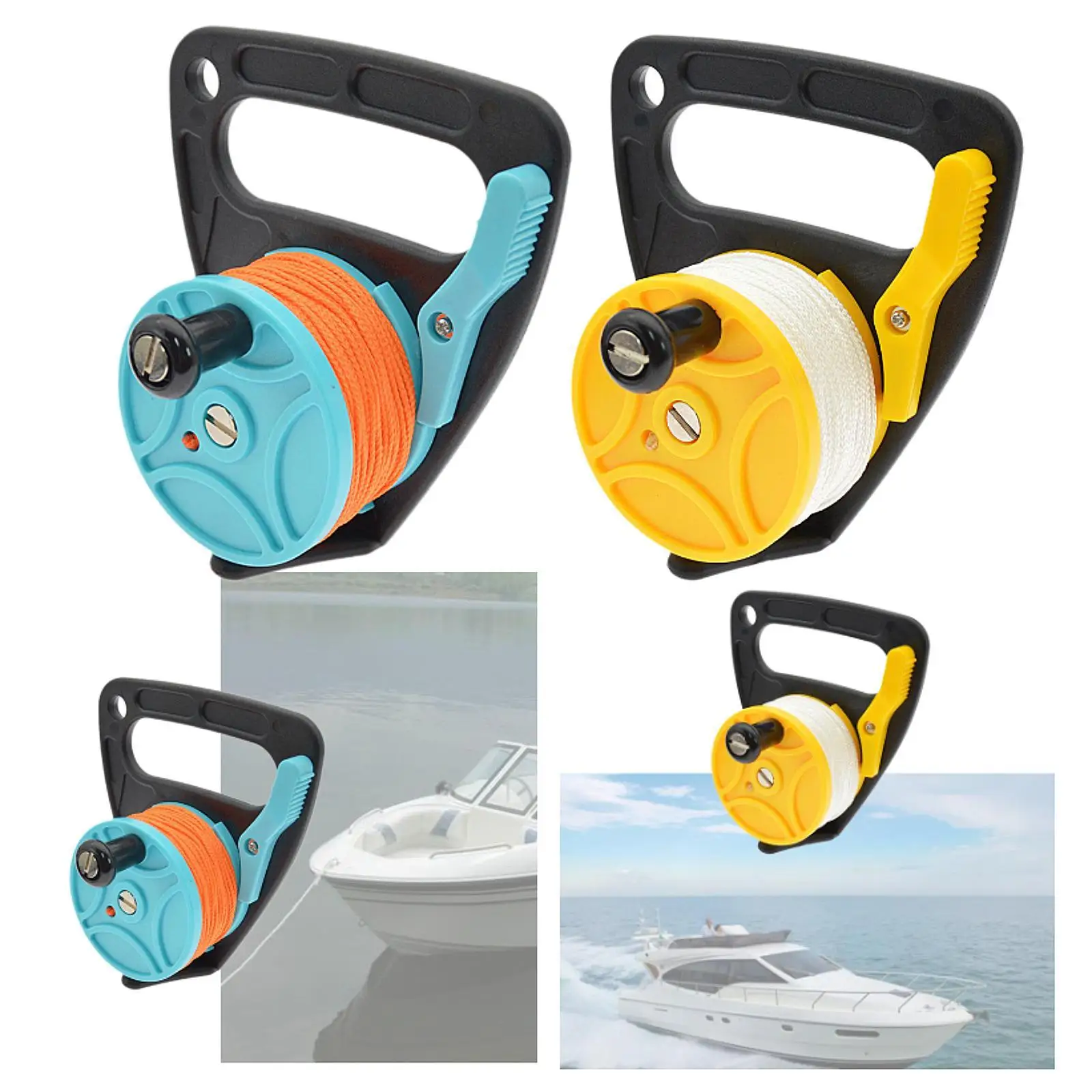 Scuba Dive Reel with Thumb Stopper Dive Guide Line for Wreck Cave Snorkeling Diving Reel Diver Underwater Snorkeling Equipment