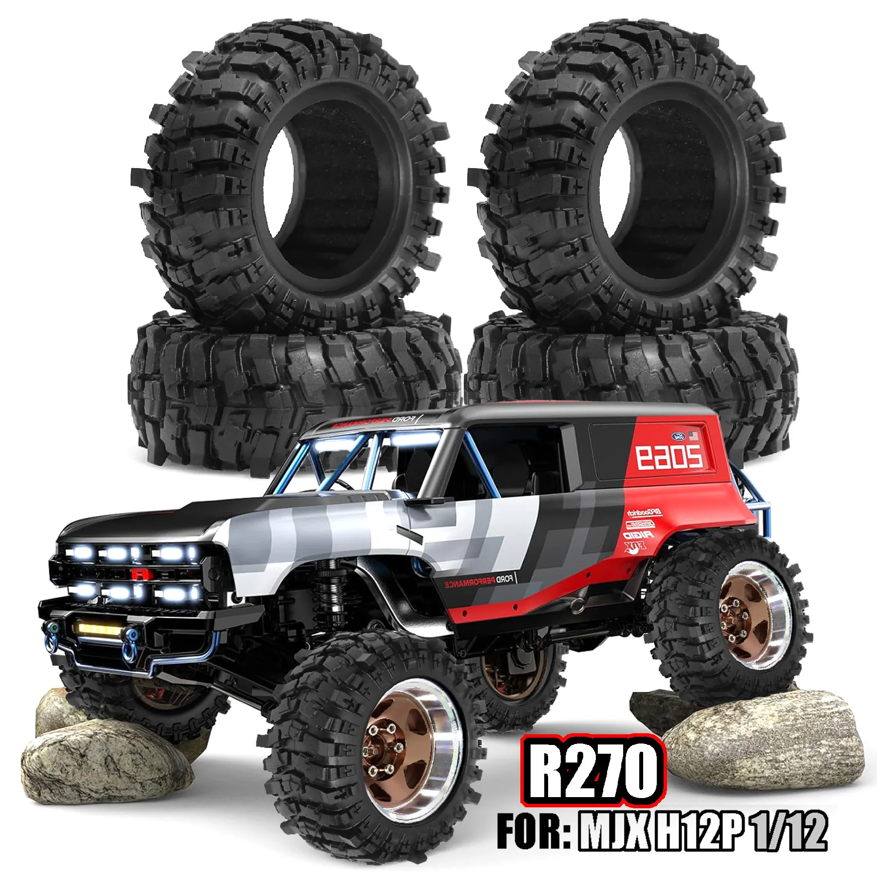 RS Red Spider 1/12 MJX H12P H12Y جهاز تحكم عن بعد 1/10 Rock Crawler، إطار بقطر 88 مم R270 #2