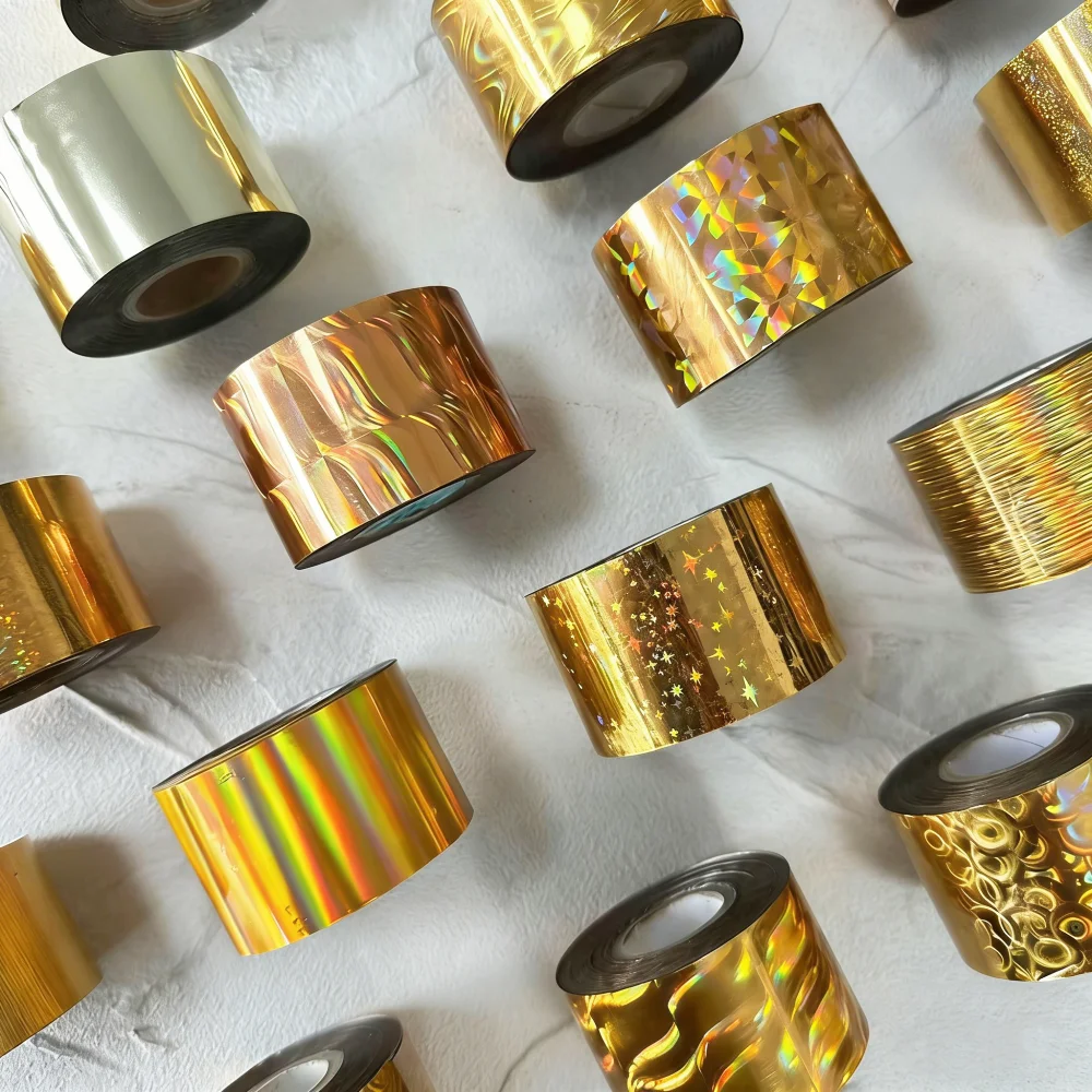 

Золотая фольга, длина 120 м, ширина 4 см, фольга для горячего тиснения, теплопередающая пленка, золотисто-желтая лазерная радуга, красочный цвет, несколько узоров