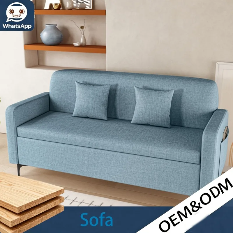 Modern Fabric Storage Sofa Single Double 3‑Seater Minimalist Couch for Living Room Bedroom Rental Apartment