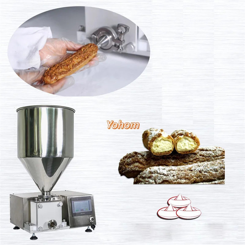 Bun Puff Injection Snack Cup Cake Decorating Cream Covering Machine Bread Butte Croissant Filling Injecting Making Machine