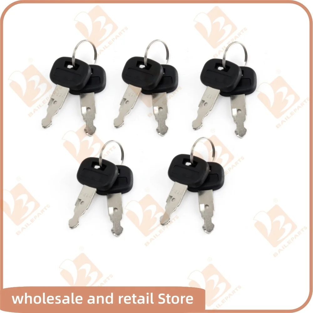 10PCS RC411-53933 Lgnition Keys For Kubota Engine RC461-53930 Track Loader SVL75 SVL75-2 Excavator KX018-4 Switch Keys