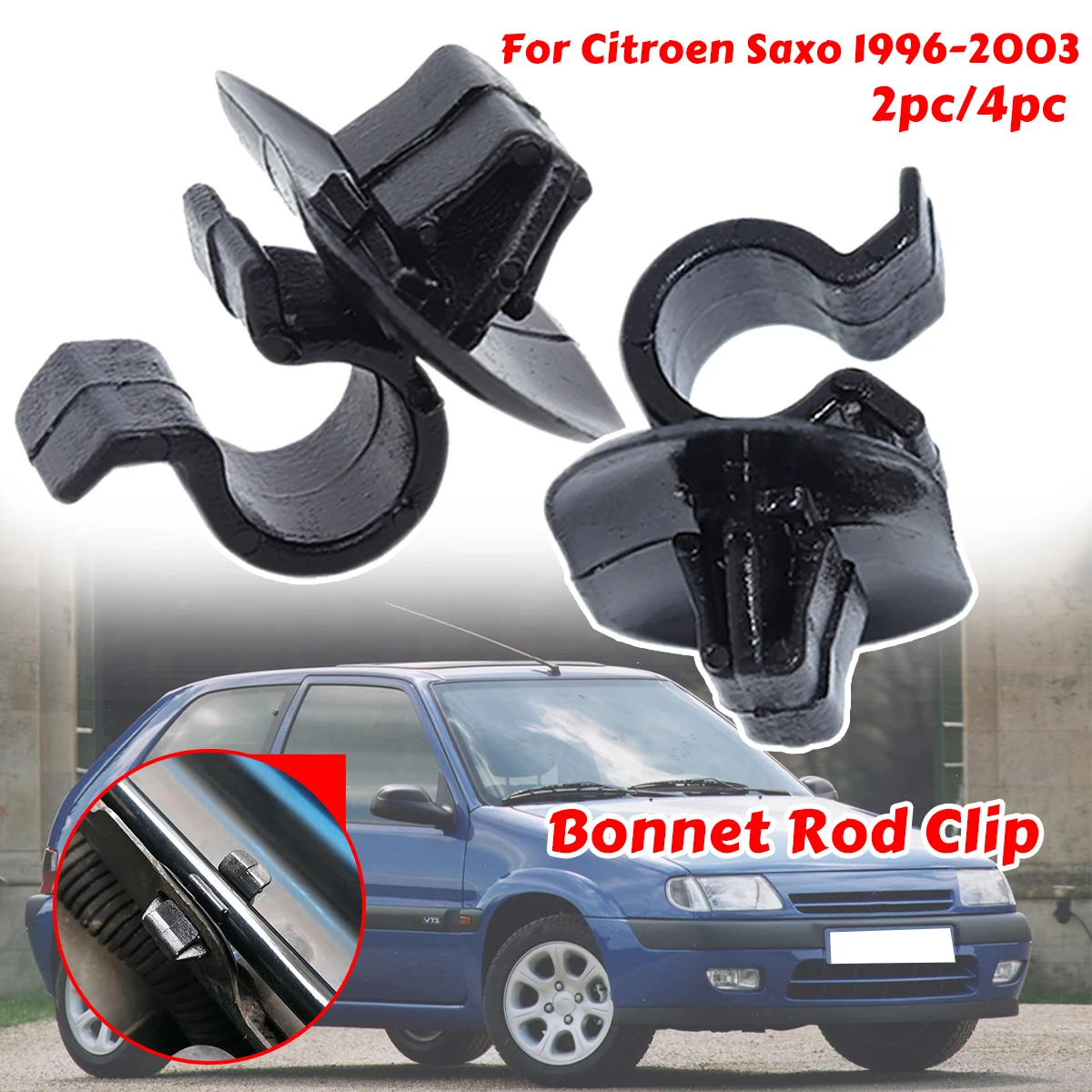 Bonnet Rod Clip For Citroen Saxo 1996-2003 Support Stay Strut Arm Retainer Holder Prop Buckle Clamp Under Lock Hood Fittings