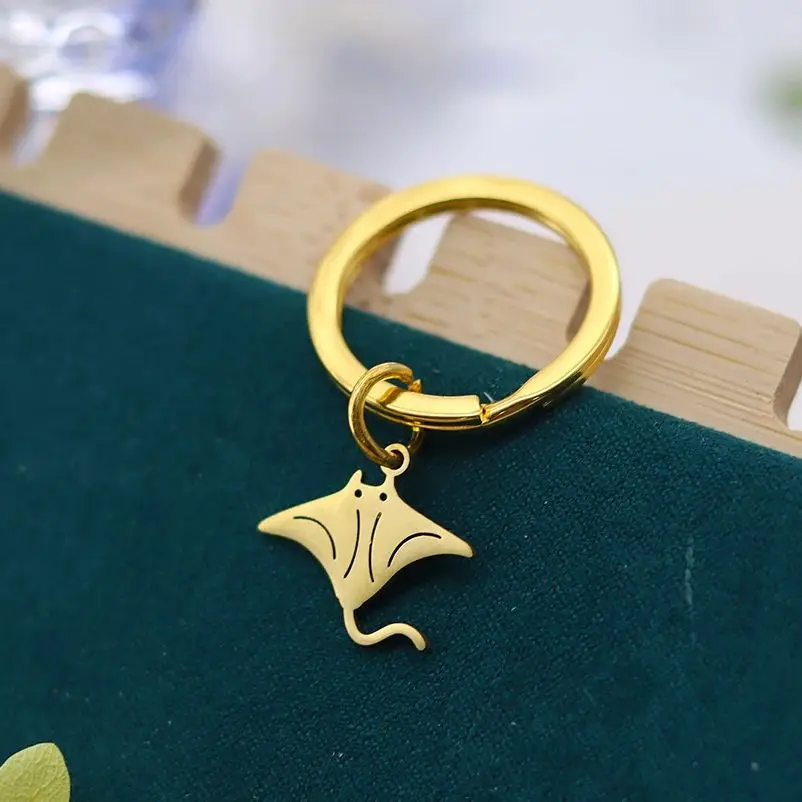 Image of Zarter Manta-Ray-Schlüsselanhänger, Meerestier, Teufel, Fisch, Anhänger, Tasche, Schmuck, Zubehör für Damen und Herren, Rucksack, Ornament, Auto-Schlüsselanhänger