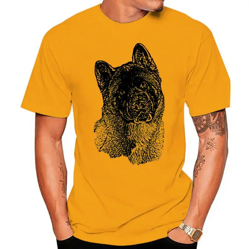 American Akita Sketch Mens Printed T-Shirt Top Great Gift For Dog Lover Spitz Summer Tee Shirt