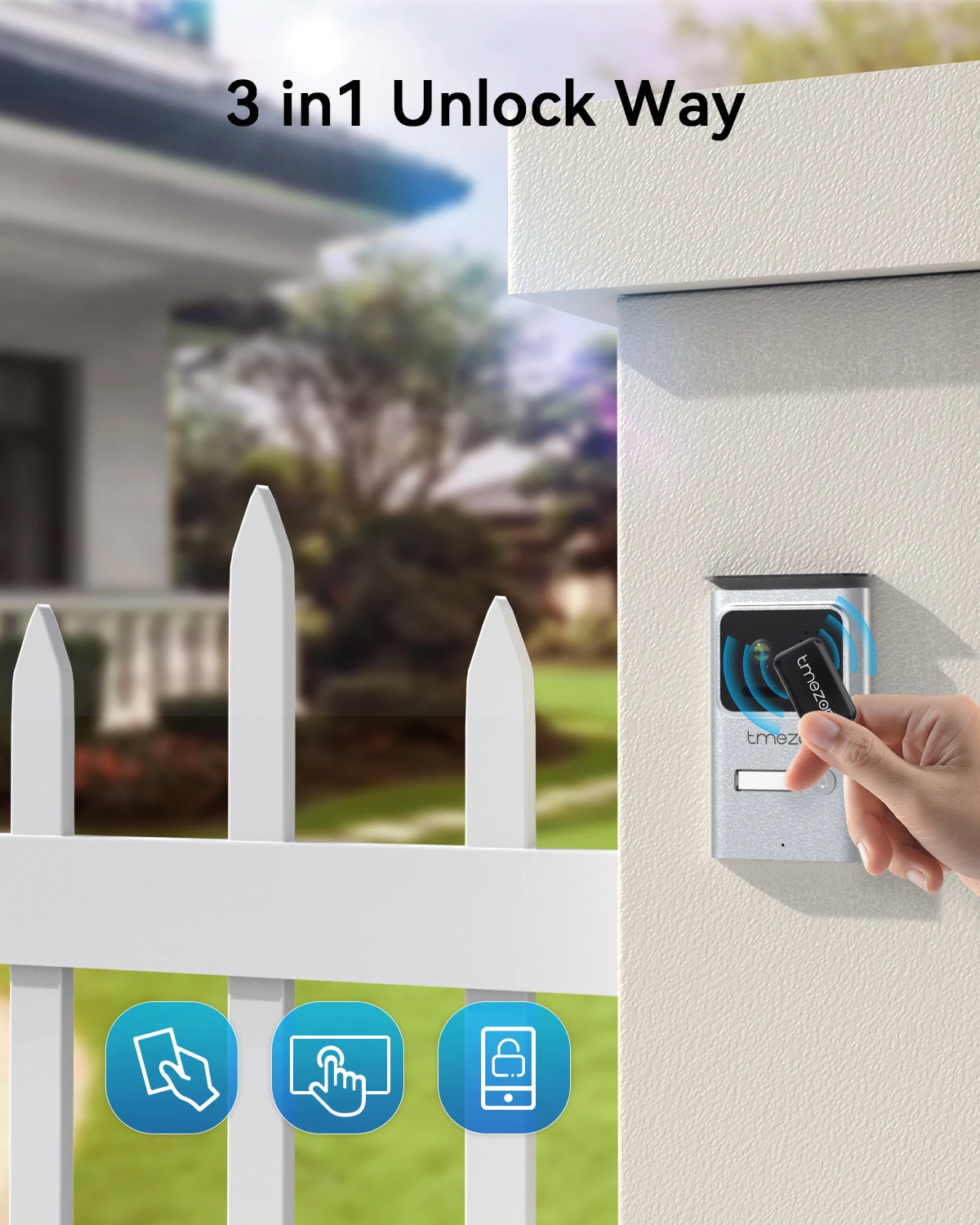 نظام الاتصال الداخلي لباب الفيديو TMEZON Wifi، شاشة لمس IP 7 بوصة 1080 بكسل مع كاميرا سلكية خارجية، فتح بطاقة التطبيق/التبديل #5