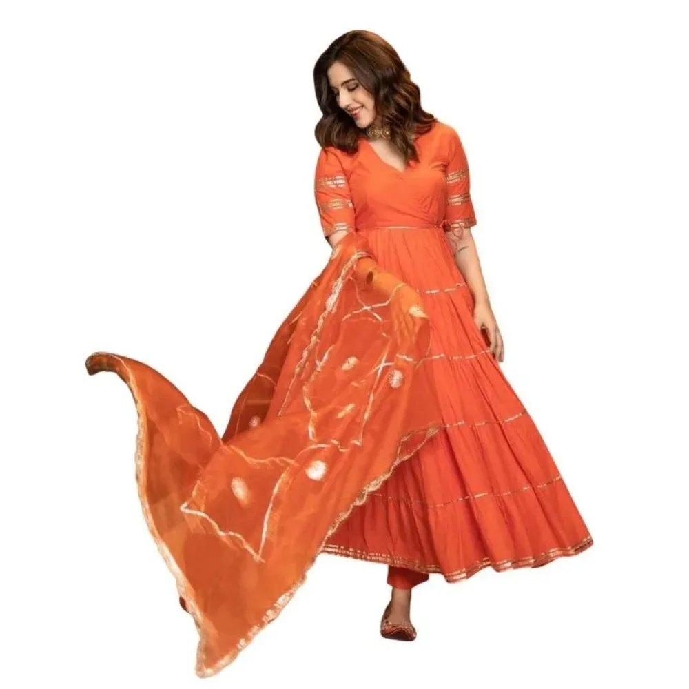 Lace Orange Women Kurti Pant with Dupatta Set World Apparel India Pakistan Clothing Indian Clothing  Sarees for Women in India