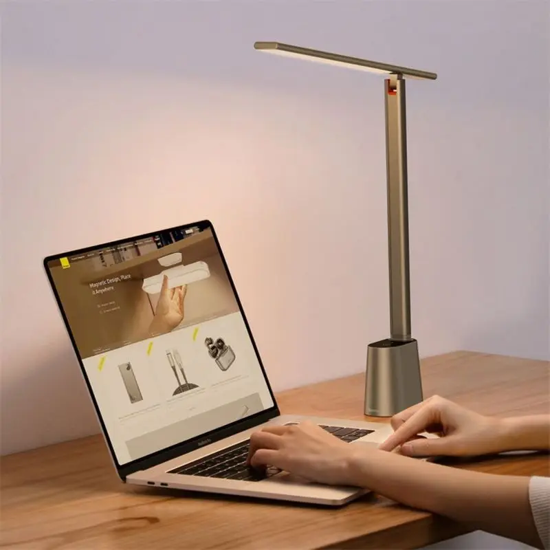 

LED Desk Lamp Eye Protect Study Dimmable Office Light Foldable Table Lamp Smart Adaptive Brightness Bedside Lamp For Read