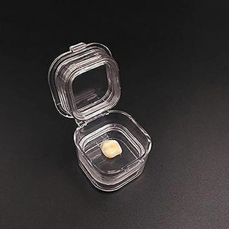 TJIRIS Handmade Membrane Tooth Box with Film 1/2 Inches Transparent Denture Box for Dental Crowns/Bridges
