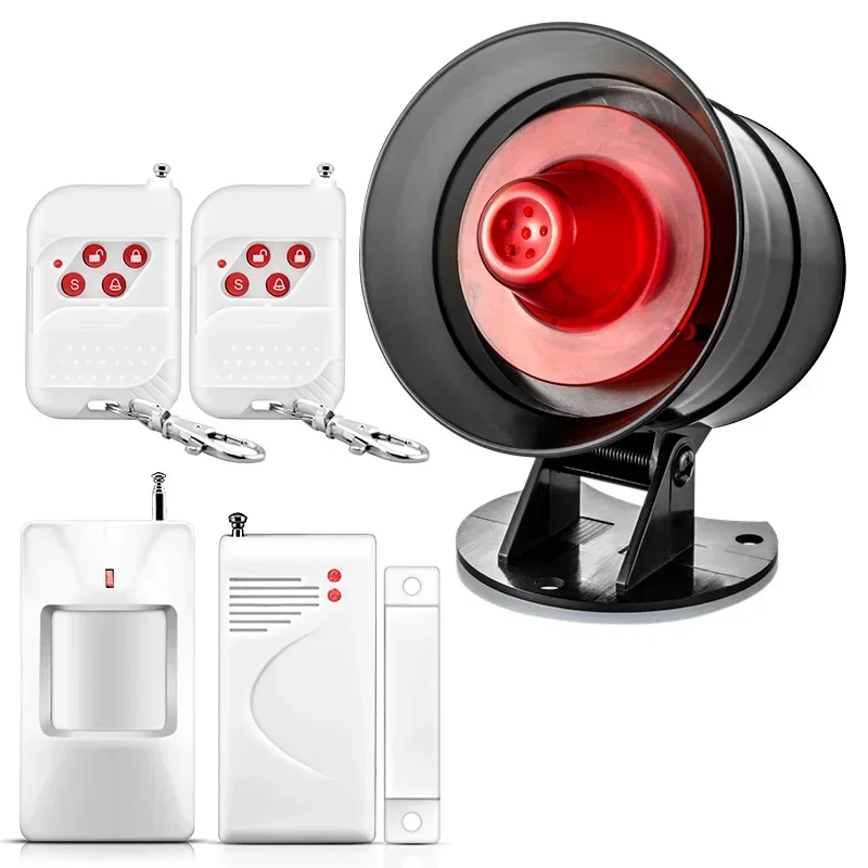 Security Alarm System Curtain Infrared Smoke Sensor 110dB Wireless Local Alarm Security Systems Home Siren Memory Speaker