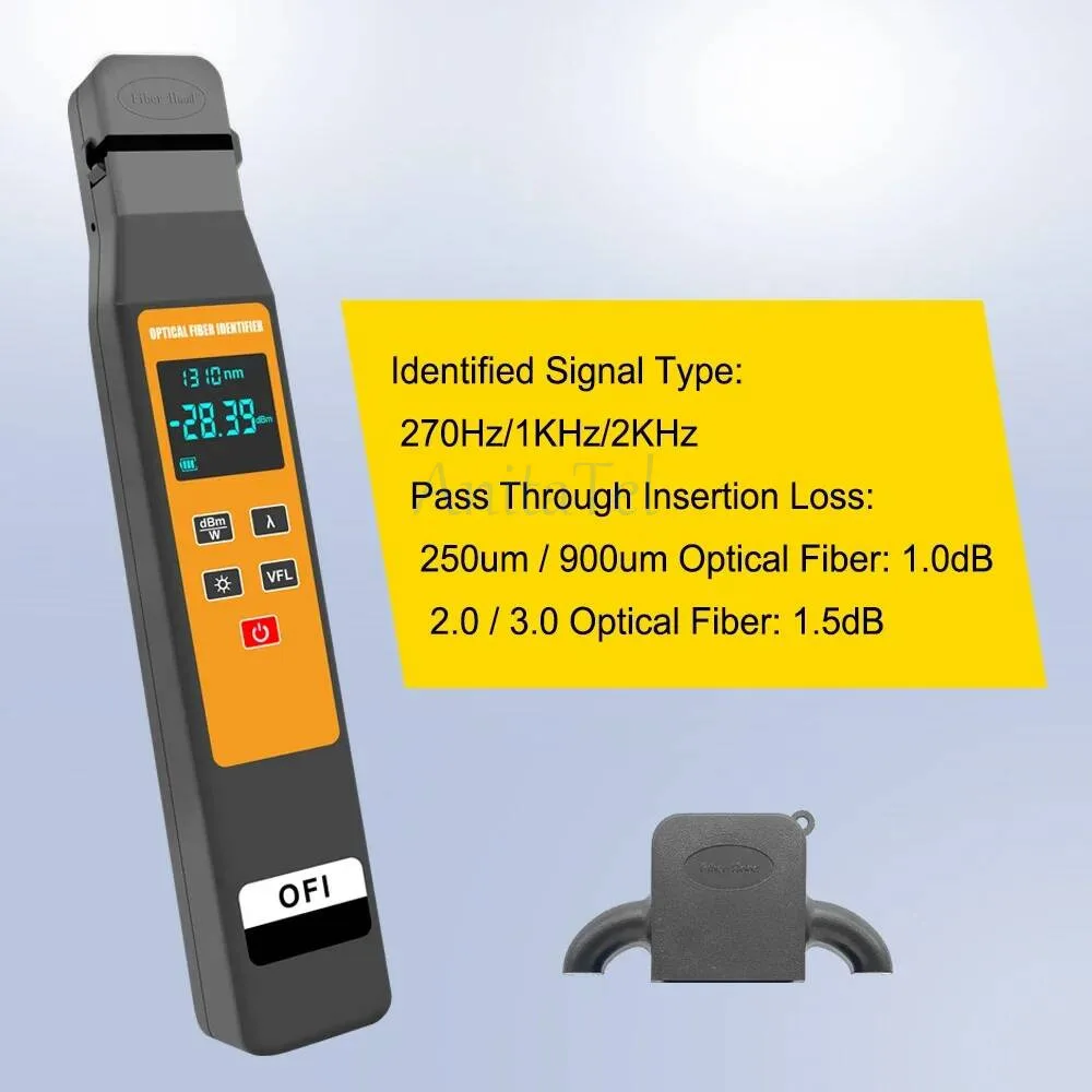 TM501 Orange Anti-Fall Fiber Signal Identifier Red Light Source All-In-One Built-In 10Mw VFL Optical Power Meter OFI