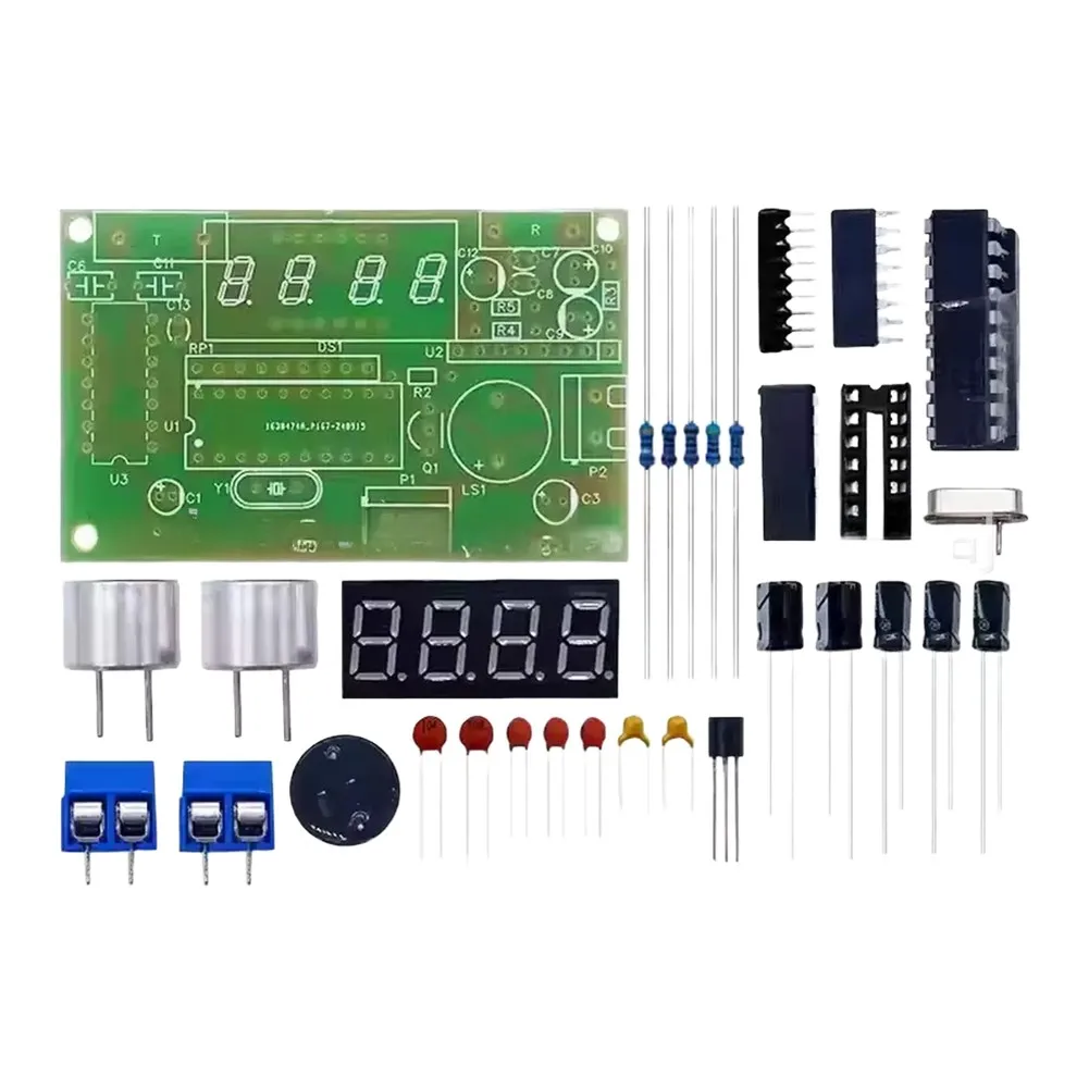 Electronic Skill Training Logic Tester Kit with Soldering Practice Board and Complete PCB Components for Assembly Practice