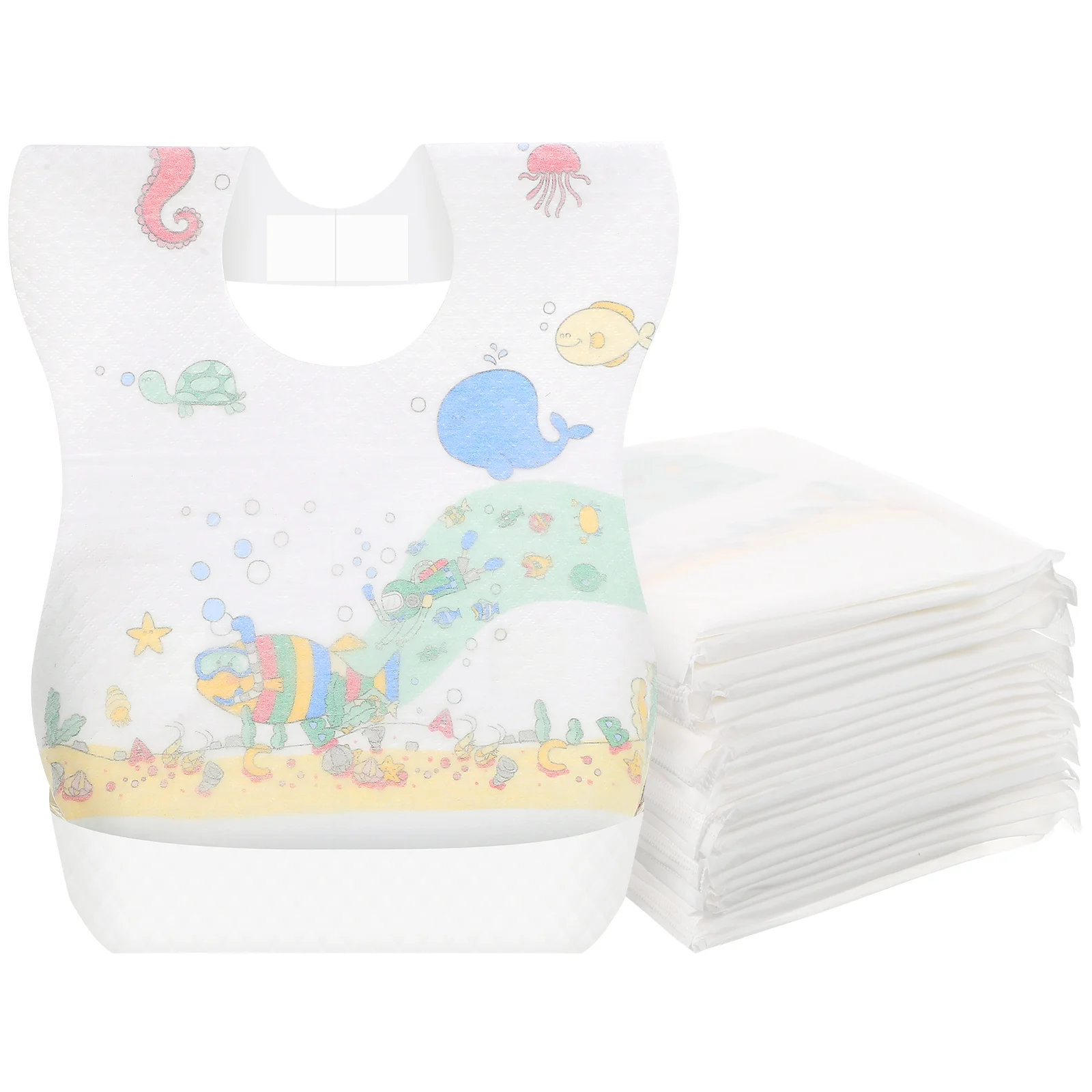 40 Pcs Disposable Bib Baby Eating Apron Leakproof Bibs for Girls Feeding Kids Boy