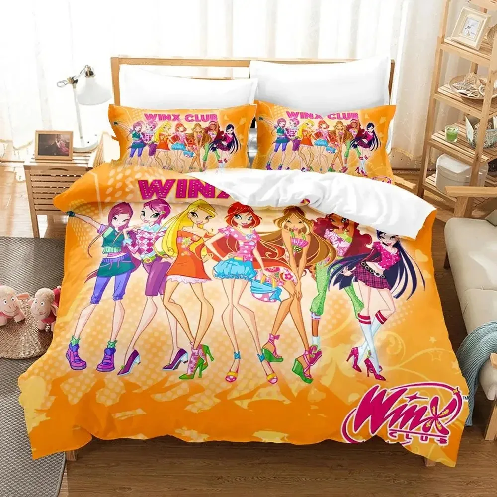 

3D Print Winx Saga Club Bedding Set Duvet Cover Bed Set Quilt Cover Pillowcase Comforter king Queen Size Boys Adult Bedding Set