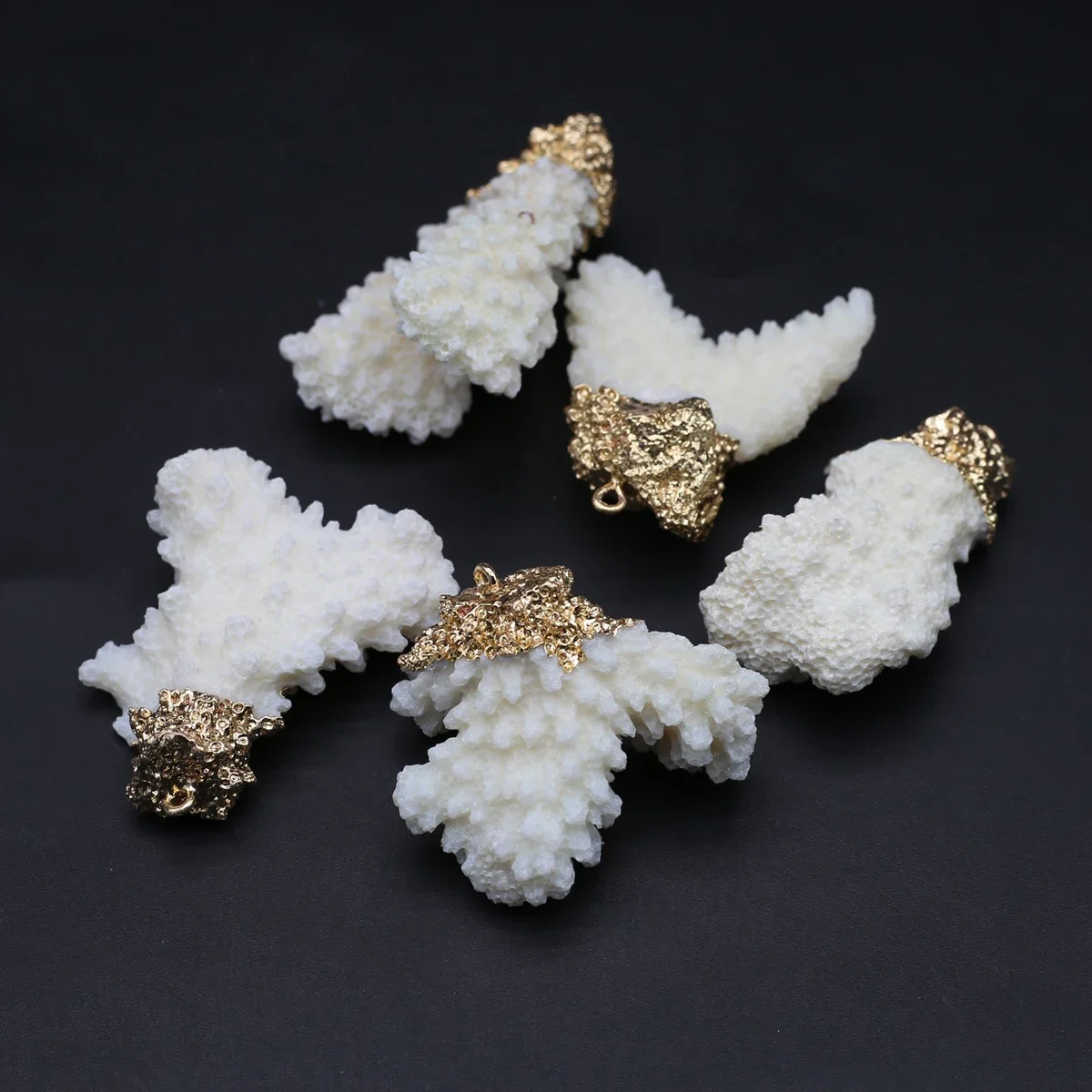 Natural White Shell Coral Pendant Charms for Jewelry Making DIY Women's Earrings Necklace Accessories Handmade Crafts