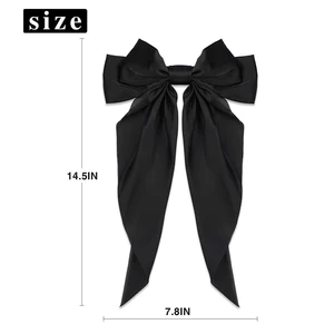 2 pcs/Set Elegant Archery Hair Ribbon Women's Fashion Solid Bowknot Satin Hairpin Horse Rabbi Girls Clip Hair Accessories 12 Main Sales Hair Prending - №10
