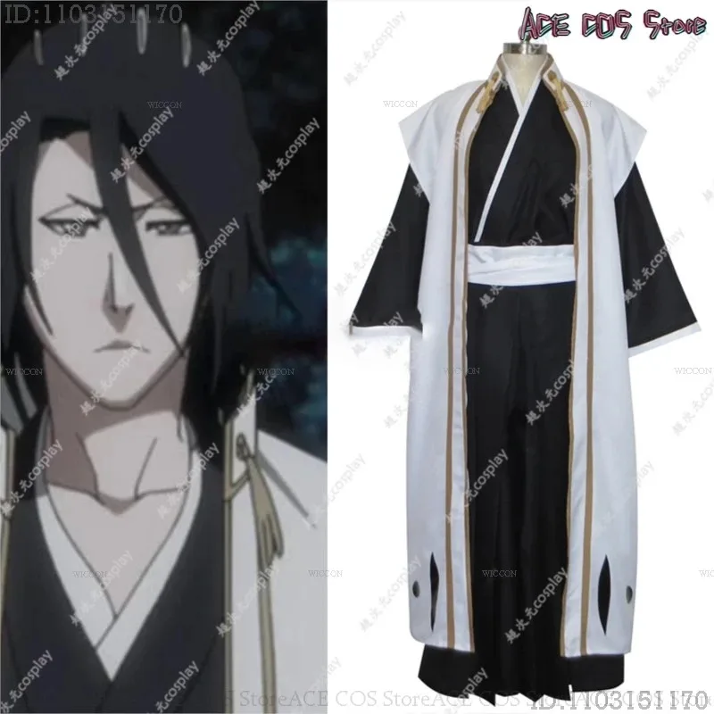 Kuchiki Byakuya Cosplay Costume Anime perruques Anime Cosplay pour Halloween fête Cosplay Costume hommes Roleplay Cape
