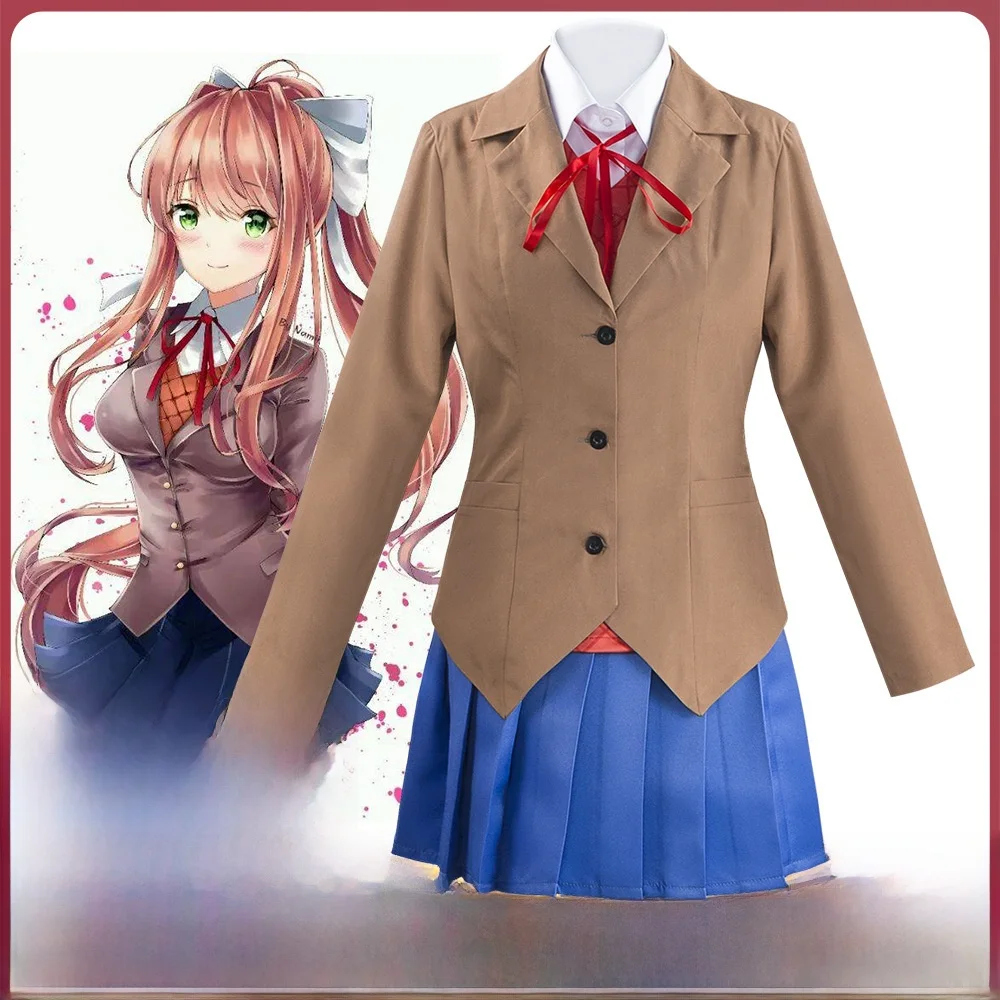 Fsia de Cosplay do Clube Literário de loween, Conjunto Cleto de orme de Performance de Animação, Traje Tradicio...