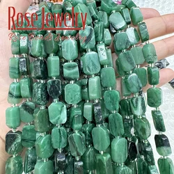 Natural Stone Emerald Beads 8x12mm Flat Irregular Rectangle Beads for Jewelry Making DIY Bracelets Necklaces Earring Accessories