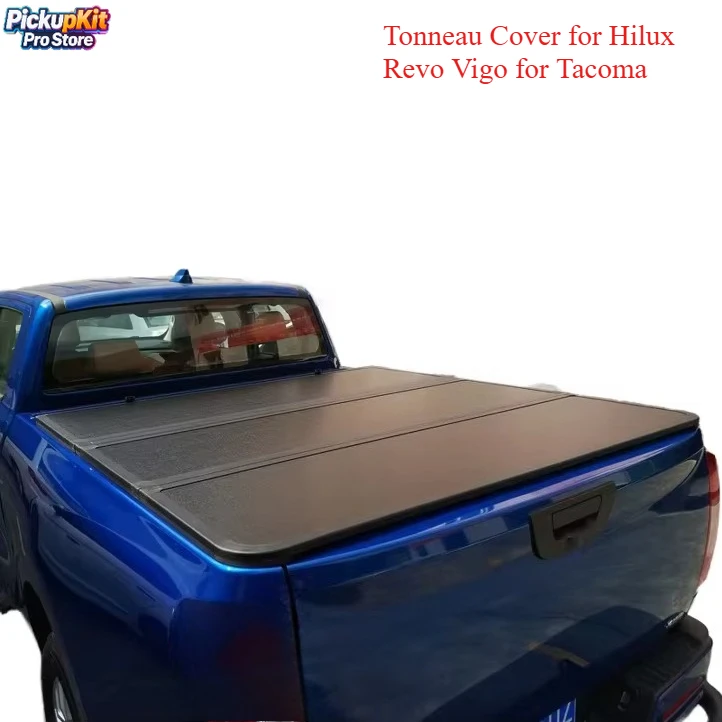 

Retractable Hard Tri-Fold Aluminum 4x4 Pickup Truck Bed Tonneau Cover Model Ranger Fits for Hilux Revo Vigo for Tacoma