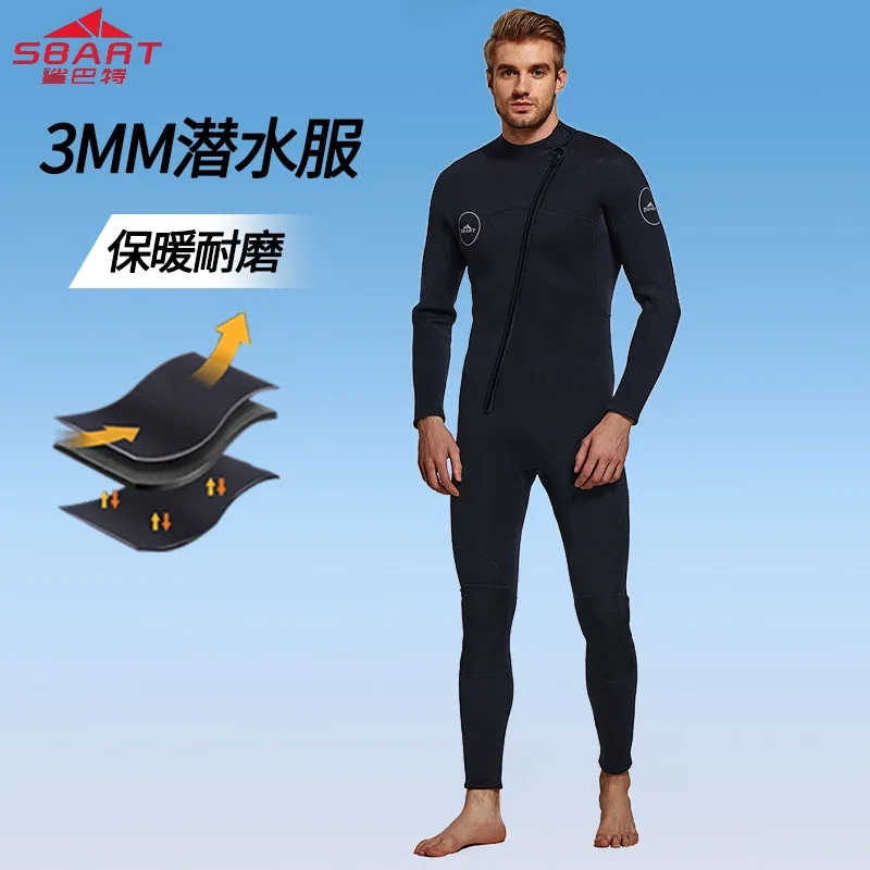 

3MM One-piece Suit Jellyfish Swimsuit Men's WetSuit Long-sleeved Sunscreen Surfing Suit Cold-proof Warm Diving Suit