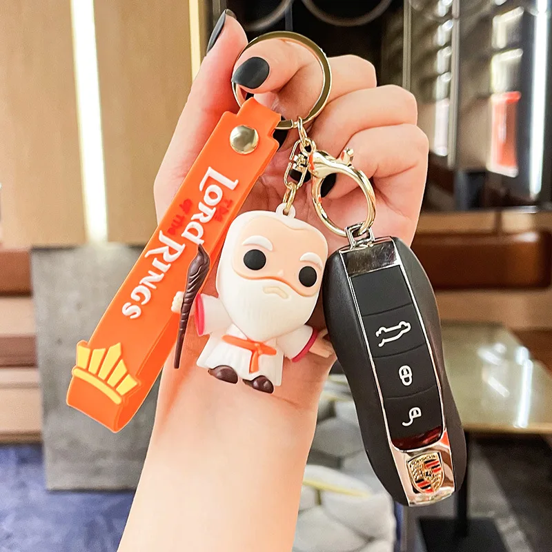 Movie Lord of The Finger Rings Keychain Anime Doll Figure Car Ornaments Keyring Pendent Bag Jewelry Accessories Kids Toy Gifts