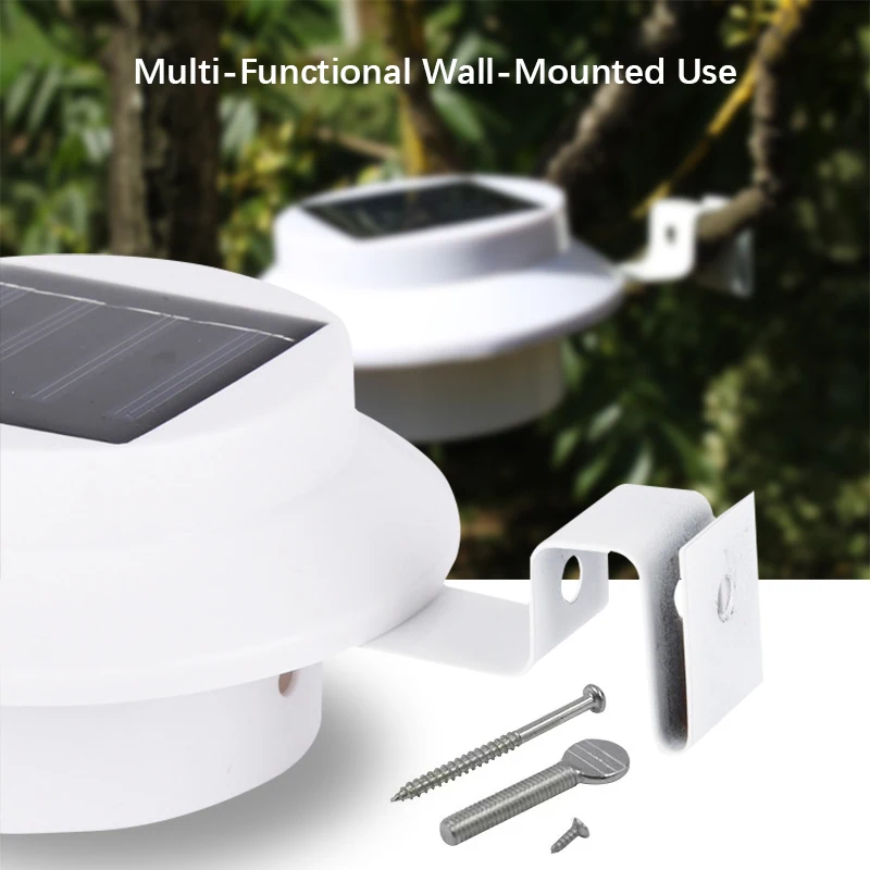 3LED الطاقة الشمسية مزراب ضوء مقاوم للماء الجدار مصباح أبيض دافئ سياج ضوء الليل لحديقة مسار كامبين ديكو LED تركيب المصابيح