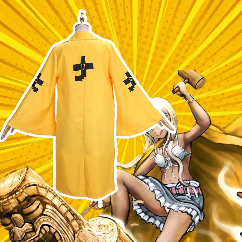 Anime Danganronpa V3 Angie Yonaga Cosplay Kostuums Zentai Volledige Set School Meisjes Uniformen Vrouwen Rokken Gele Mantel Vrouwen Doek