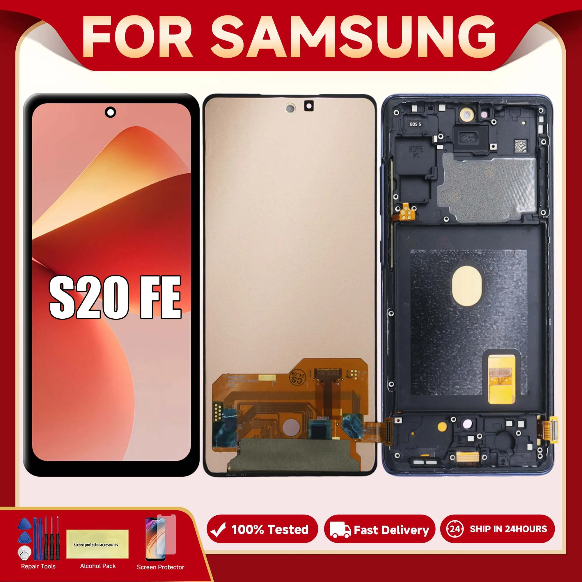 S20 FE For Samsung 6.5\'\' For AMOLED G780 G780F G780F/DSM G780G LCD Display Touch Screen Digitizer Assembly Replacement