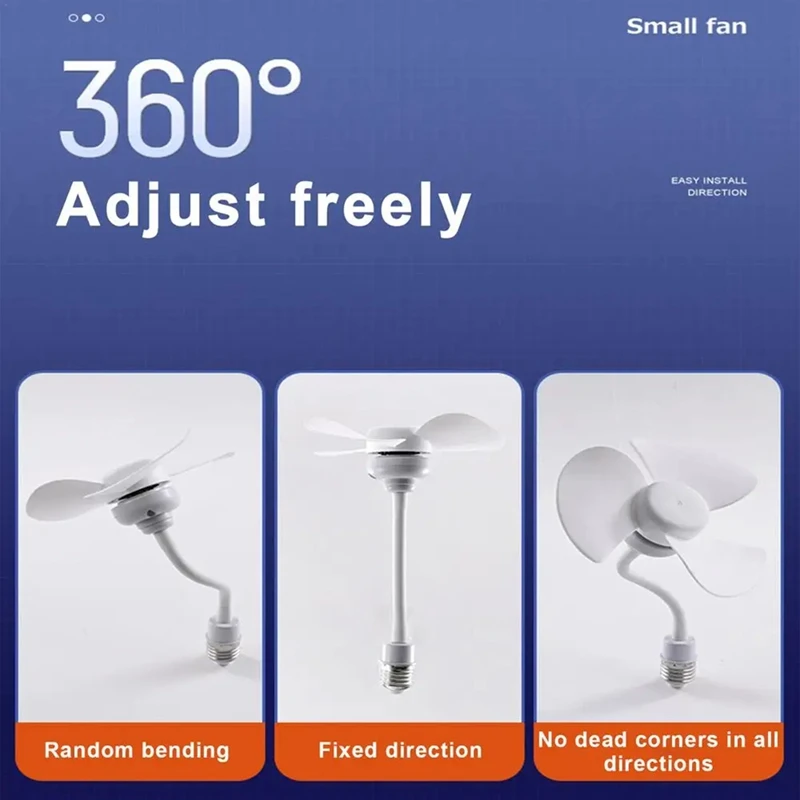 Screw In Socket Fan Compact Ceiling Cooler Fan Screw In Cooling Fan Quiet Small Tabletop Fan For Bedroom Kitchen Study