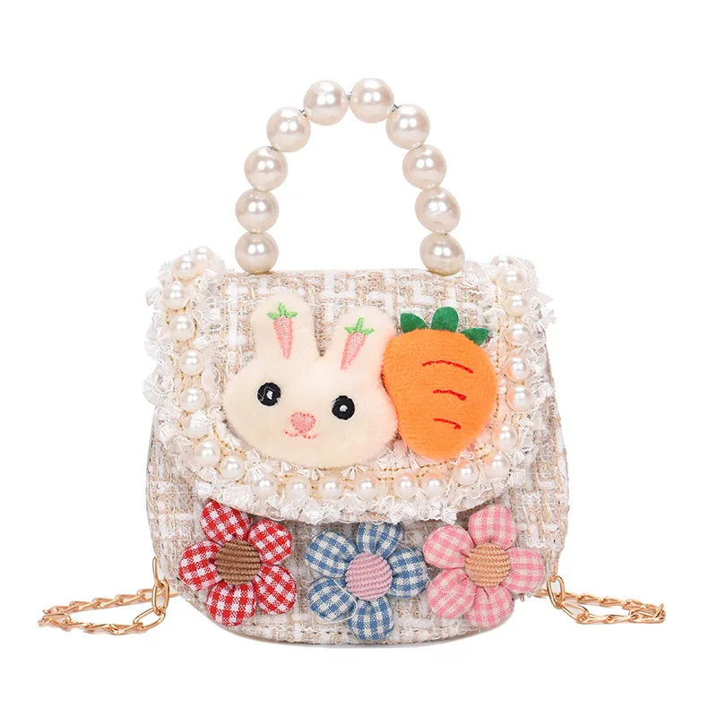 Koreanische Art Kinder Mini Clutch Tasche niedlichen Kinder Mädchen Prinzessin Kaninchen Umhängetasche kleines Mädchen kleine Party Perle Geldbörsen Geschenk