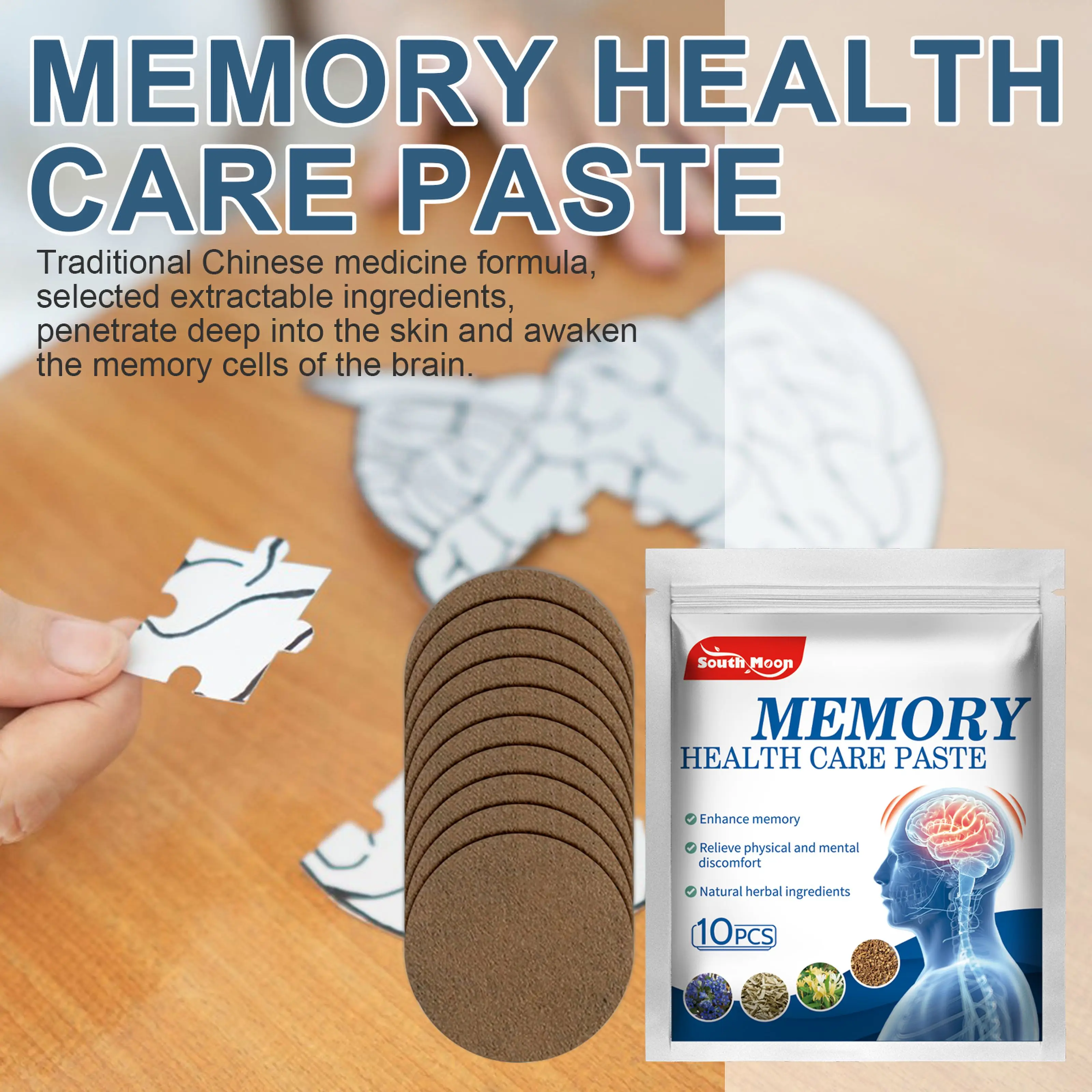 South Moon Memory Enhancement Patch Poor Memory Loss Solution Treatment Forgetfulness Effective Wake Up Brain Paste Health Care